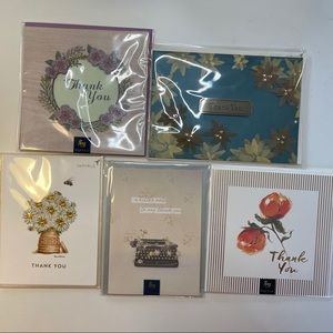 🌟final markdown🌟 Set of five embellished thank you cards